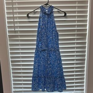 Blue Floral Mini Dress